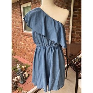 Denim One Shoulder Dress